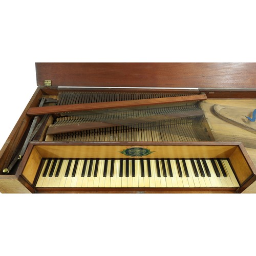 1545 - Square piano by George Astor, circa 1800, the mahogany case with satinwood and ebony stringing and c... 