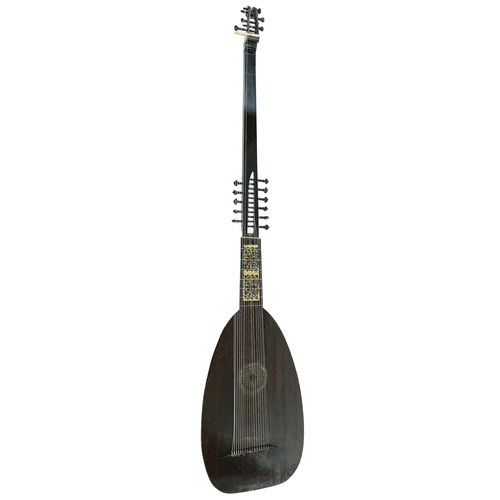 1559 - Interesting antique Chittaronne/Theorbo lute by and labelled Nicola Gusetto, Fecit Florentiea, with ... 