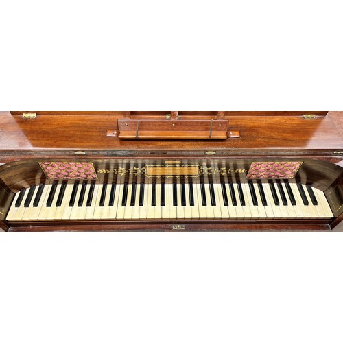 1548 - Mahogany and rosewood crossbanded square piano by John Broadwood & Sons circa 1820, the rosewood... 