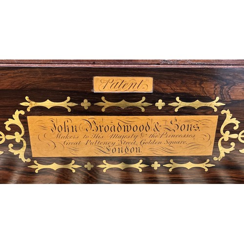 1548 - Mahogany and rosewood crossbanded square piano by John Broadwood & Sons circa 1820, the rosewood... 