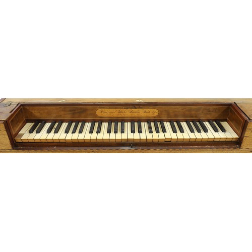 1542 - 18th century square piano by Fredericus Beck in need of restoration, the mahogany case with cable ba... 