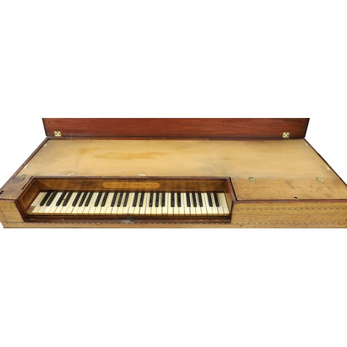 1542 - 18th century square piano by Fredericus Beck in need of restoration, the mahogany case with cable ba... 