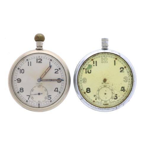 368 - Two Doxa WWII British Military Army issue nickel cased lever pocket watches for repair (2)... 