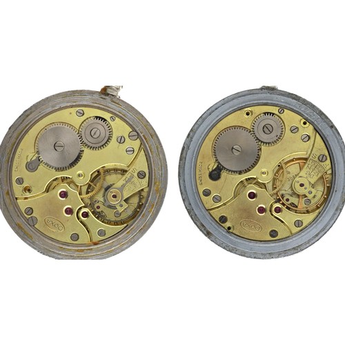 368 - Two Doxa WWII British Military Army issue nickel cased lever pocket watches for repair (2)... 