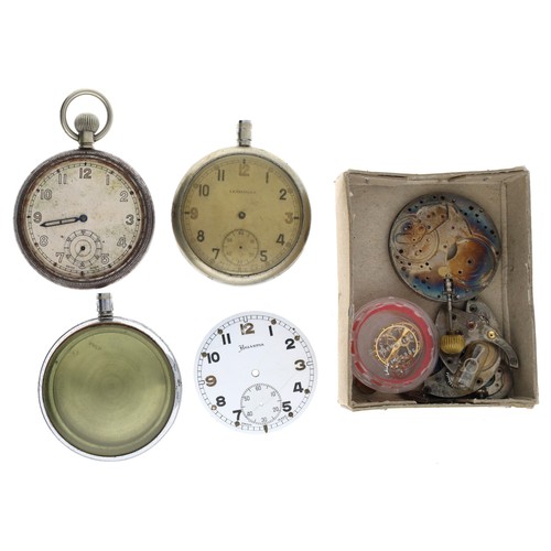 373 - Helvetia 'Bravingtons' British Military Army issue nickel cased lever pocket watch for repair/assemb... 