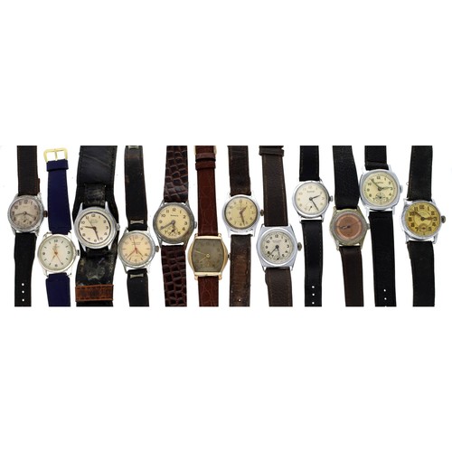 385 - Twelve gentleman's wristwatches to include Ingersoll Triumph, Salvos Sports, Aviation, Newmark, Bure... 