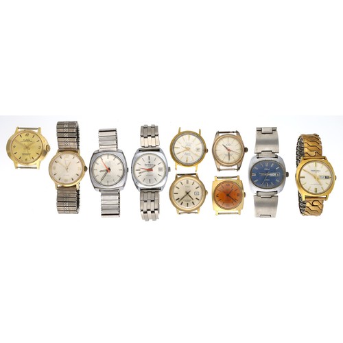 393 - Ten gentleman's wristwatches to include Avia Olympic, Ingersoll, Timex, Timex automatic, Buler autom... 