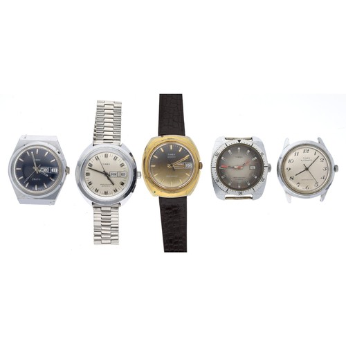 403 - Four Timex automatic gentleman's wristwatches; together with a Timex Electric gentleman's wristwatch... 