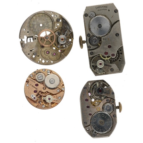 436 - Rolex 15 jewel wristwatch movement; together with a Rolex wristwatch movement for repair/spares; Tud... 