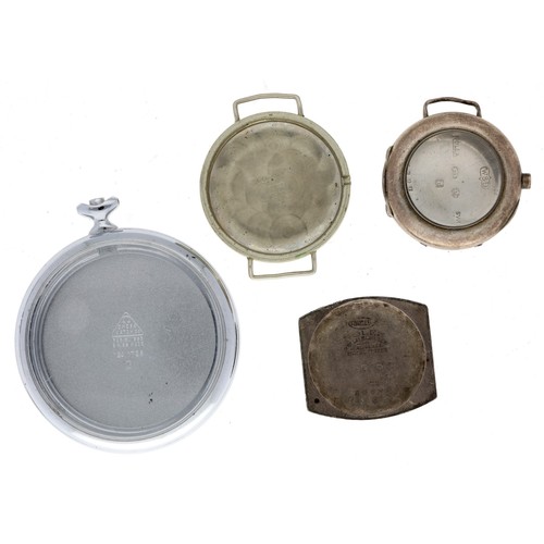 440 - Omega chrome pocket watch case; reference no. 121.1726; together with an Omega wire-lug wristwatch c... 