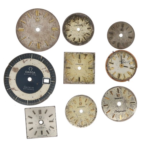 448 - Omega lady's wristwatch movement, cal. 650; together with a quantity of Omega lady's wristwatch dial... 