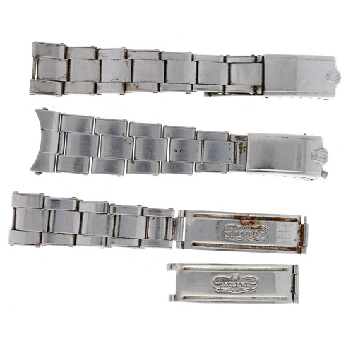 455 - Rolex - Selection of Rolex wristwatch bracelet spares to include a rivetted expanding part bracelet ... 