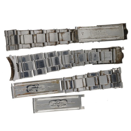 455 - Rolex - Selection of Rolex wristwatch bracelet spares to include a rivetted expanding part bracelet ... 