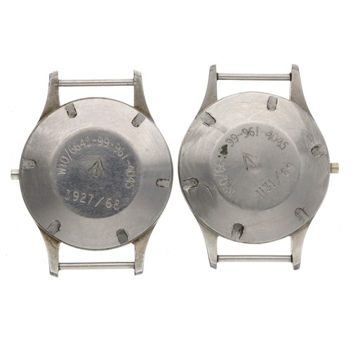 356 - Smiths British Military Army issue gentleman's stainless steel wristwatch cases, circa 1968 and 1969... 