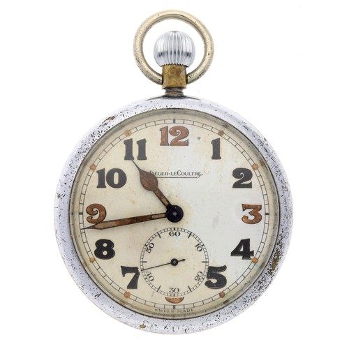 360 - Jaeger-LeCoultre WWII British Military Army issue nickel cased lever pocket watch, signed cal. 467 g... 