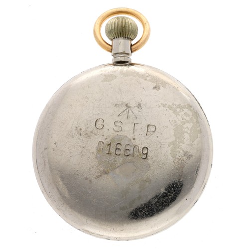 367 - Doxa WWII British Military Army issue nickel cased lever pocket watch, signed movement, signed silve... 