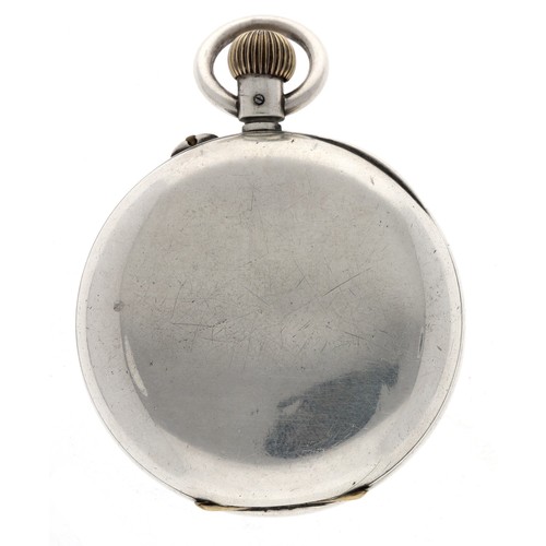 16 - Stauffer & Co. (S&Co.) silver centre seconds chronograph lever pocket watch, gilt frosted mo... 