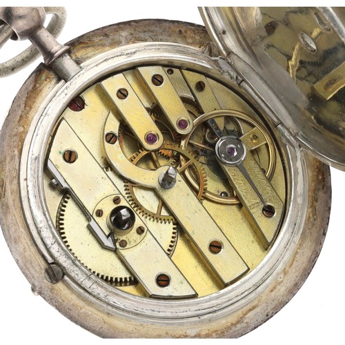 18 - Philippe, Paris - Attractive French miniature cylinder engraved pocket watch, gilt frosted bar movem... 