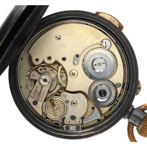 19 - Swiss gunmetal minute repeating lever pocket watch, gilt frosted movement, no. 15833, with compensat... 