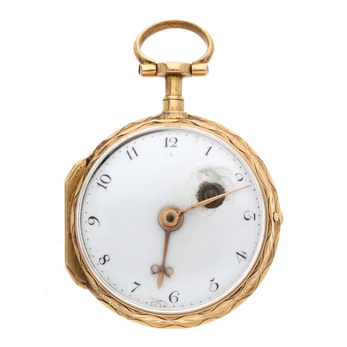 20 - Baillon, Paris - French late 18th century small gold verge small pocket watch, the fusee movement si... 