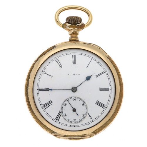 54 - Elgin National Watch Co. gold plated lever pocket watch, serial no. 12386757, circa 1905, signed 7 j... 