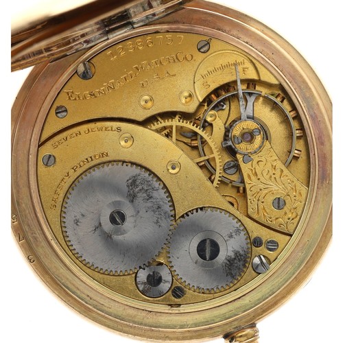 54 - Elgin National Watch Co. gold plated lever pocket watch, serial no. 12386757, circa 1905, signed 7 j... 