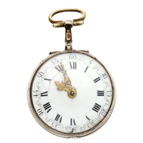 41 - Thos. Best, London - George III silver verge pocket watch, London 1764, signed fusee movement, no. 8... 