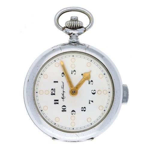 46 - Mathey-Tissot Braille dial minute repeating chrome cased lever pocket watch, the movement, no. 6315 ... 