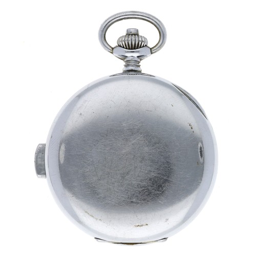 46 - Mathey-Tissot Braille dial minute repeating chrome cased lever pocket watch, the movement, no. 6315 ... 