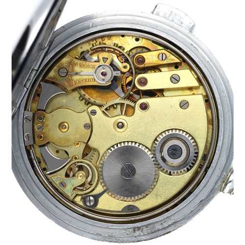 46 - Mathey-Tissot Braille dial minute repeating chrome cased lever pocket watch, the movement, no. 6315 ... 