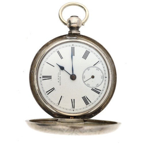 57 - American Waltham Coin silver lever hunter pocket watch, serial no. 7356850, circa 1895, signed movem... 