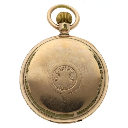 58 - American Waltham gold plated lever pocket watch, serial no. 6456623, circa 1893, signed movement wit... 