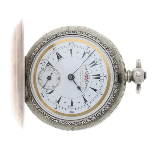 62 - Billodes - Turkish Market silver (0.800) lever hunter pocket watch, the half plate movement signed a... 