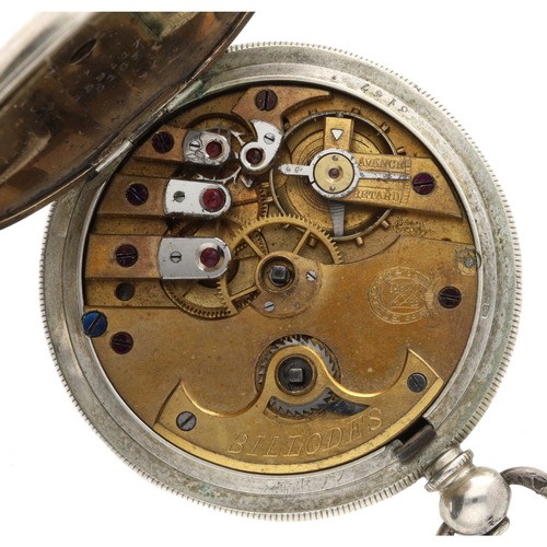 Billodes Turkish Market silver (0.800) lever hunter pocket watch, the