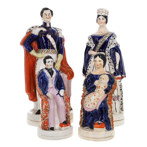 1563 - Pair Of Victorian Staffordshire pottery figures of Queen Victoria and Prince Albert, 11