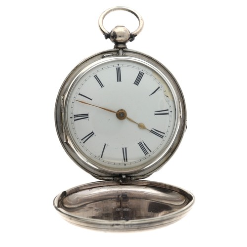 6 - Josh Parsons, Brentford - Victorian silver verge hunter pocket watch, London 1846, signed movement, ... 