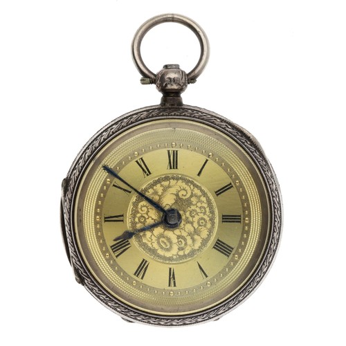 76 - H. Woodmansey, Doncaster - attractive small Victorian silver fusee lever pocket watch, Birmingham 18... 