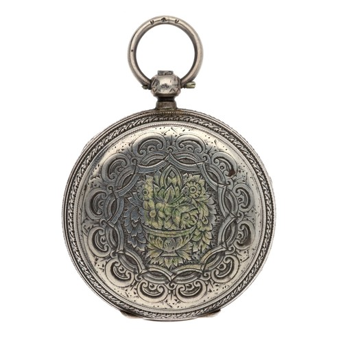 76 - H. Woodmansey, Doncaster - attractive small Victorian silver fusee lever pocket watch, Birmingham 18... 