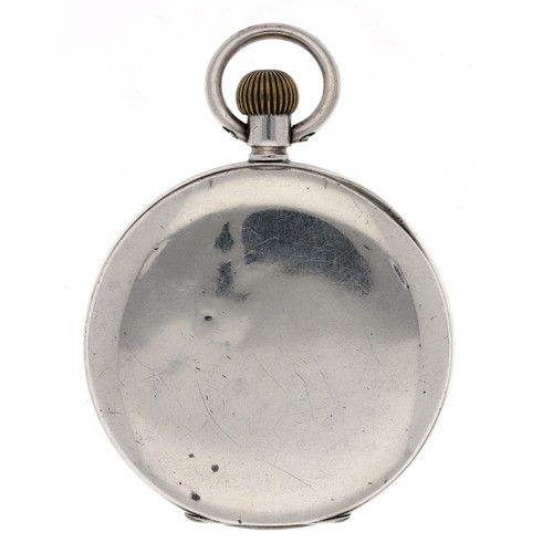 77 - Omega silver lever pocket watch, import hallmarks London 1910, signed movement with compensated bala... 