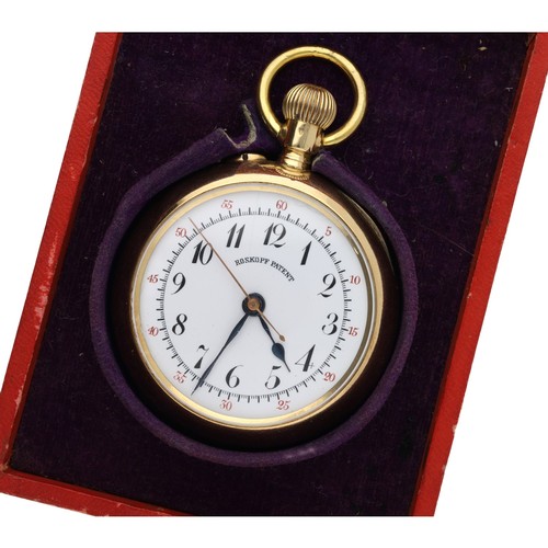 79 - Roskopf Patent Centre Seconds 18ct lever pocket watch, the three quarter plate movement stamped 'Ros... 