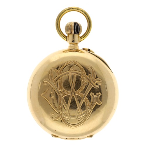 79 - Roskopf Patent Centre Seconds 18ct lever pocket watch, the three quarter plate movement stamped 'Ros... 