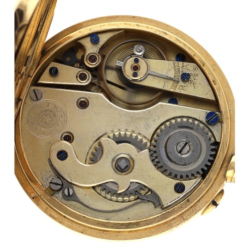 79 - Roskopf Patent Centre Seconds 18ct lever pocket watch, the three quarter plate movement stamped 'Ros... 