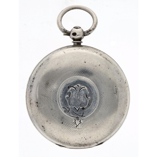 83 - Victorian fusee lever pocket watch, Birmingham 1861, unsigned movement, no. 45409, with plain balanc... 