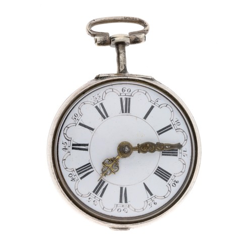 96 - Leekey, London - George III silver verge pocket watch, signed fusee movement, no. 26320, with pierce... 