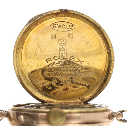 299 - Rolex 9ct lady's wristwatch, import hallmarks Glasgow 1924, circular silvered guilloche dial with ho... 