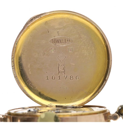 297 - Rolex 9ct lady's wristwatch, import hallmarks Glasgow 1926, circular guilloche dial with Arabic nume... 