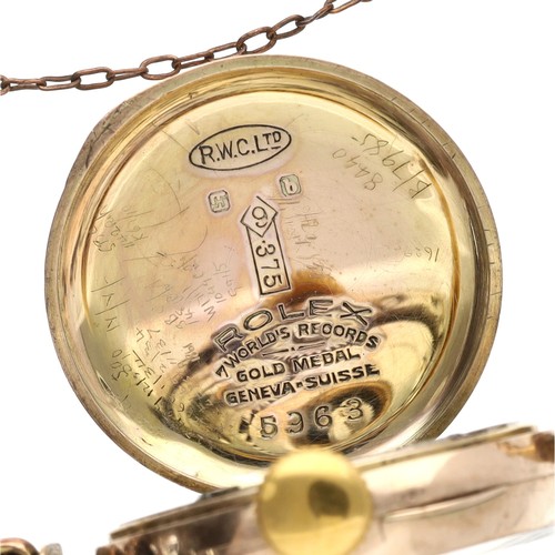 301 - Rolex 9ct lady's wristwatch, import hallmarks Glasgow 1924, circular enamel dial with Roman numerals... 