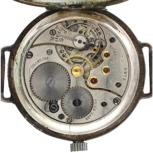 346 - J.W. Benson silver wire-lug gentleman's wristwatch, import hallmarks Glasgow 1927, signed circular e... 