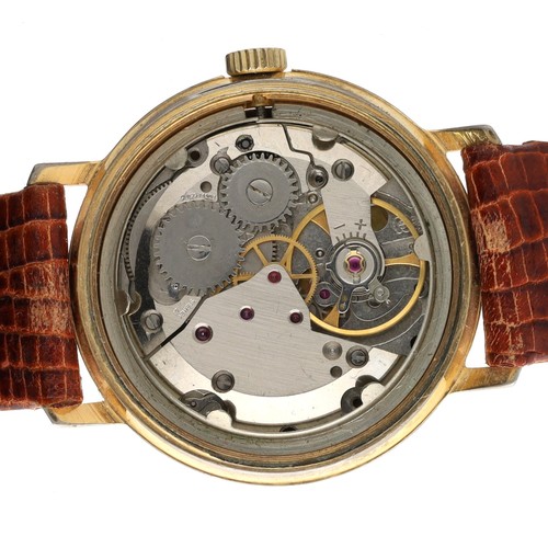 324 - Garrard gold plated and stainless steel gentleman's wristwatch, circular silvered dial, ETA 2763 17 ... 