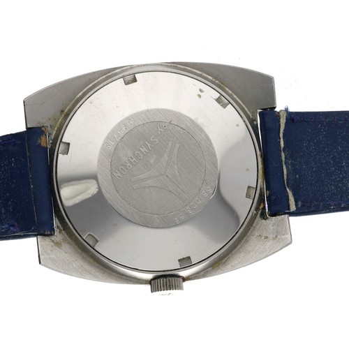 326 - Cyma by Synchron Conquistador automatic stainless steel gentleman's wristwatch, circular blue dial, ... 